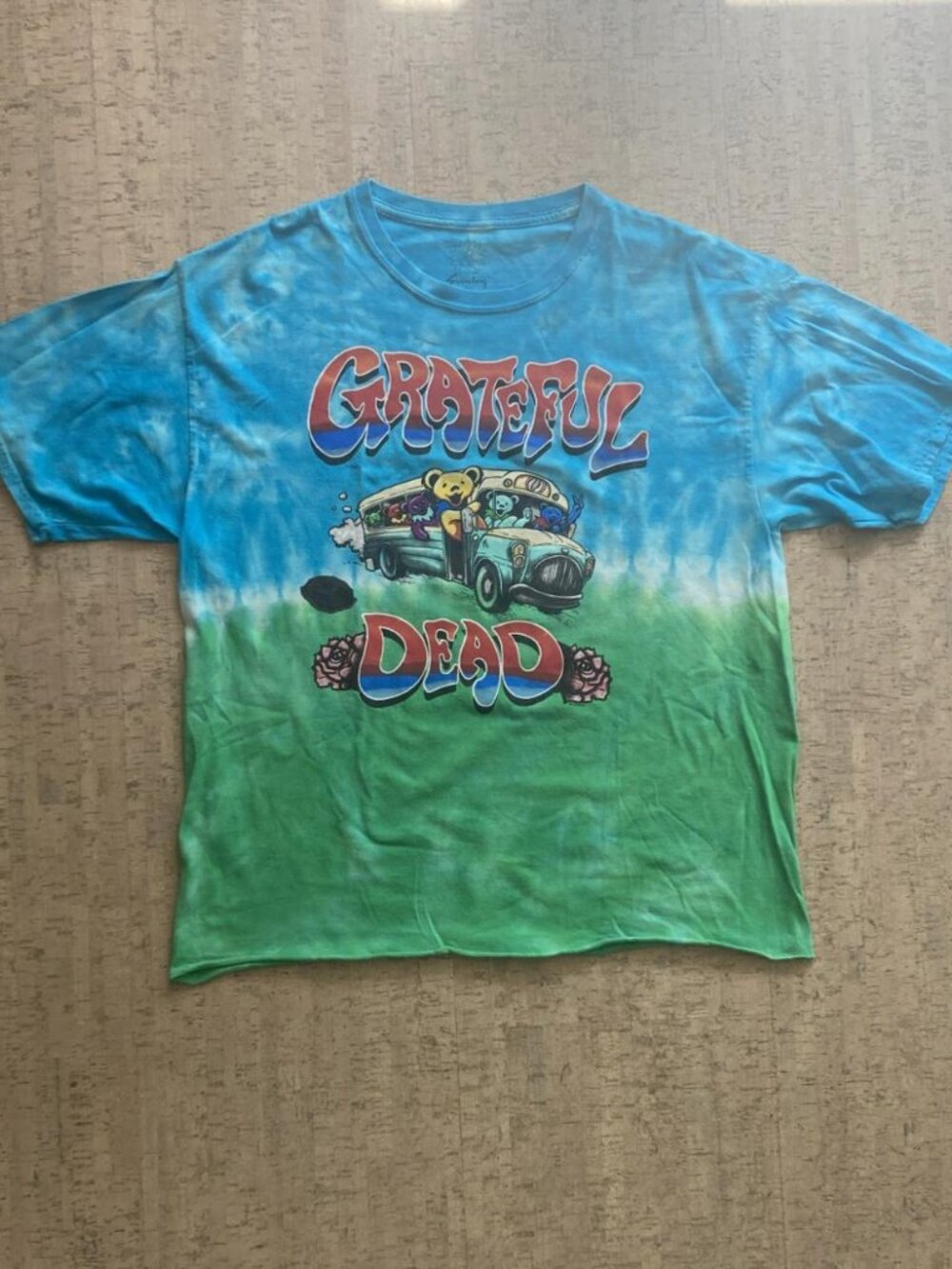 Grateful Dead Sundog Liquid Blue Bears On The Bus Tie Dye Graphic Tee